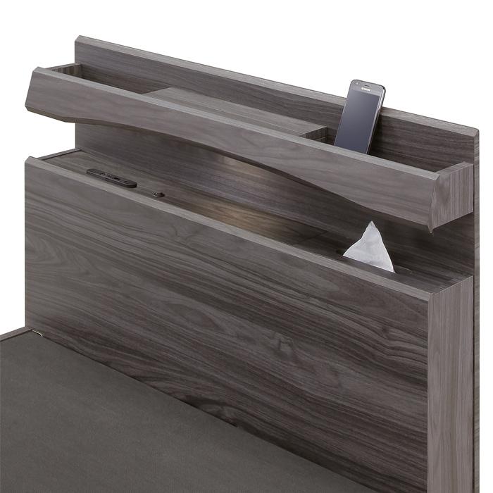 1日P13％〜 宮付きベッド ダブル 木製 収納 北欧風 おしゃれ 木目調