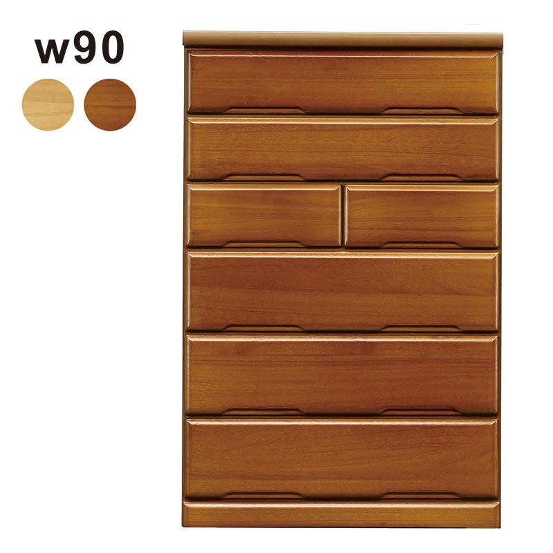 桐 タンス チェスト ハイチェスト 幅90 6段 収納 おしゃれ 木製 完成品