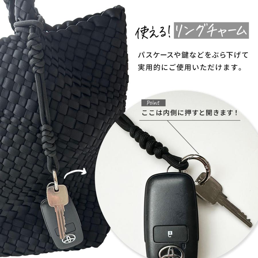 トートバッグ 編み込み レディース 【アイスグレー・ピンクは６月中旬発送】おしゃれ ネオプレン バッグ 大容量 自立 洗える 軽量 メッシュトートバッグ A4対応の画像