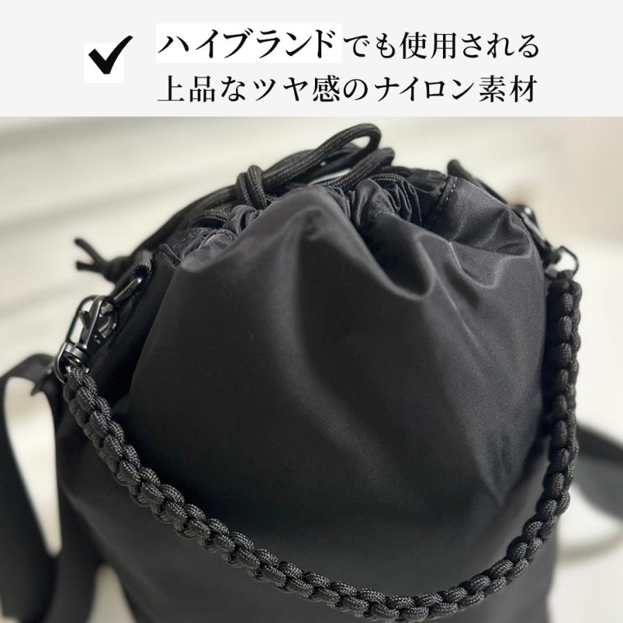 【ブラック・グレーは６月中旬発送】巾着バッグ ショルダー 2WAY ショルダーバッグ  ナイロン ハンドバッグ ドローストリング ポシェット レディースミニ トートの画像