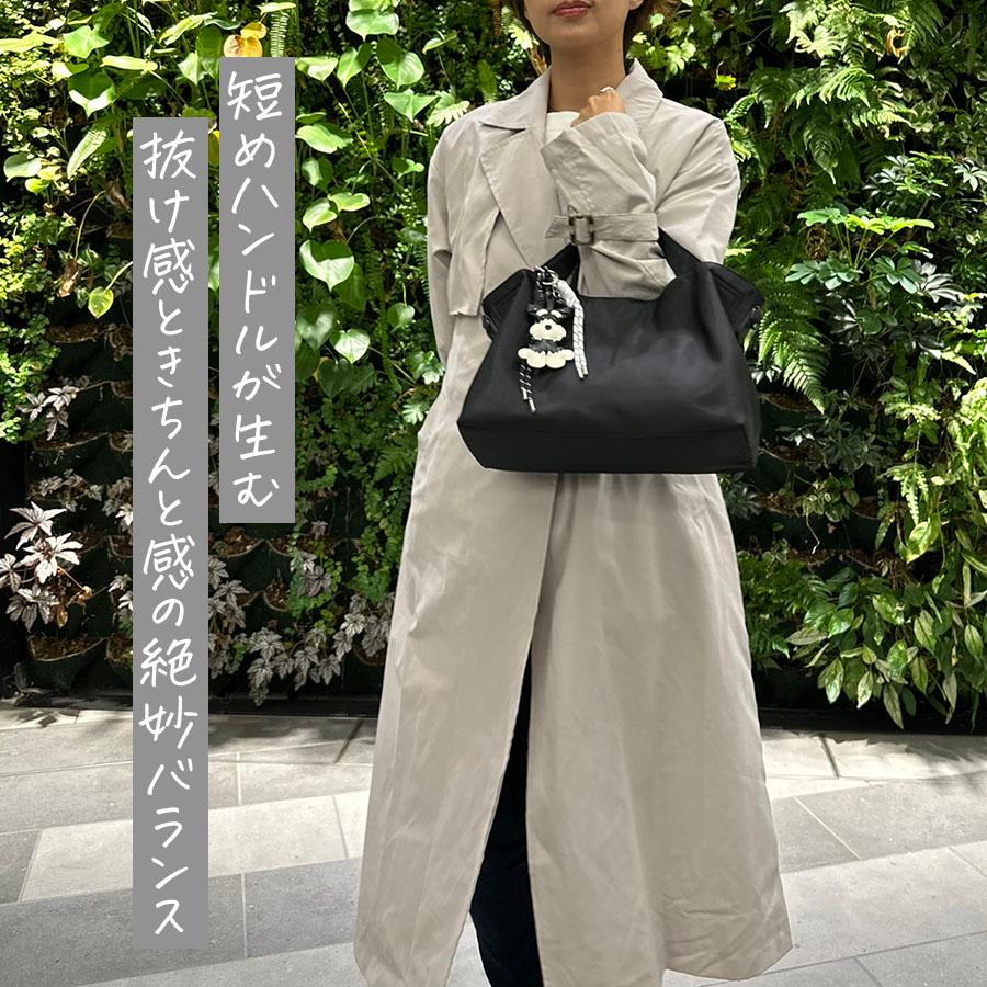 ナイロン×本革 トートバッグ レディース きれいめ ミニトート ナイロン