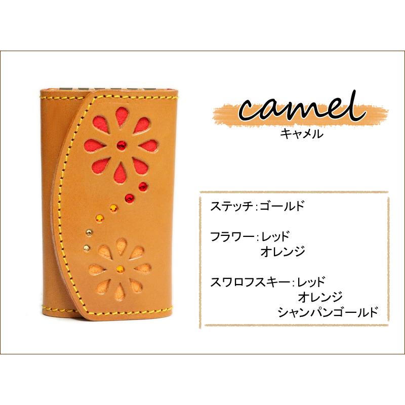 ダブルフラワーキーケース　8色 鍵 キー 家 キーリング キーキャップ メンズ レディース ドアキー YKKAP LIXIL 本革 レザー 栃木レザー 名入れ リッキーズ r202 |  | 02
