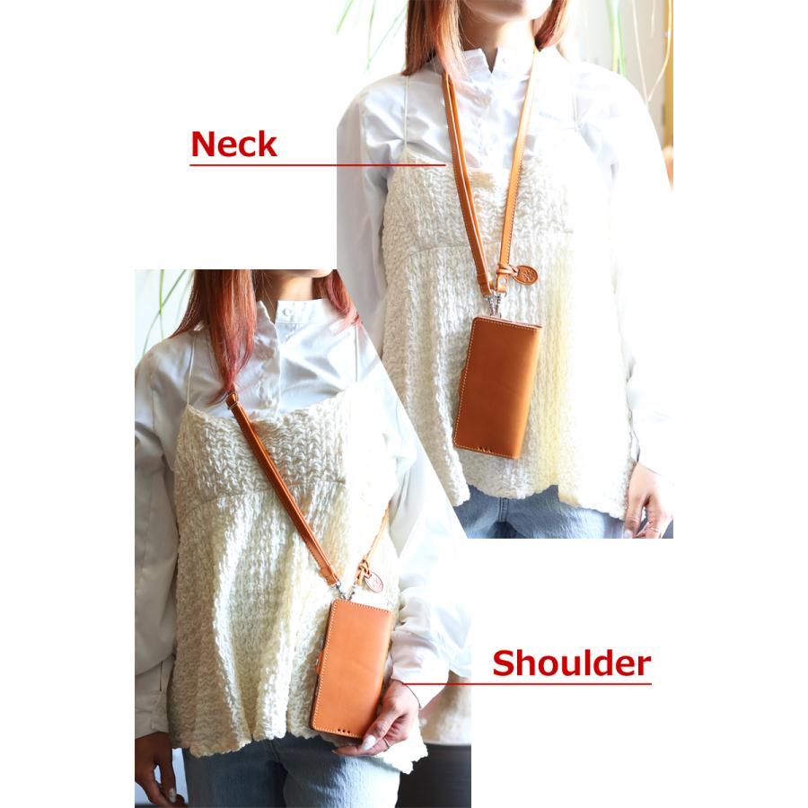 フォールドレザーストラップ 14色 長さ調整可能 サコッシュ スマホ