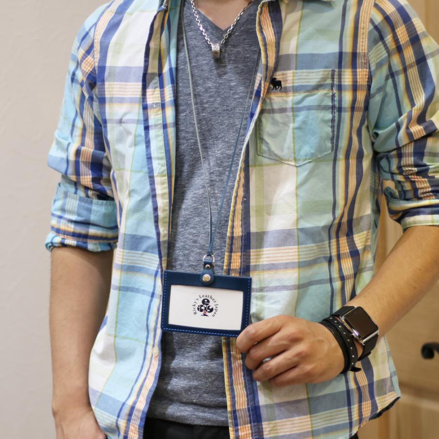 IDカードケース　8色 名札ケース 首下げ 定期ケース IDカードホルダー 紛失防止 落下防止 PASMO Suica TOICA manaca 栃木レザー 本革 リッキーズ 名入れ r218 |  | 10