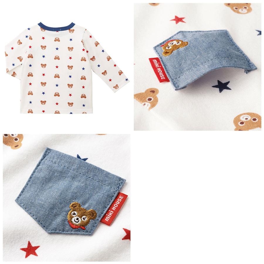 セール30%OFF!ミキハウス プッチー総柄 長袖Tシャツ(110cm セール30%OFF!ミキハウス プッチー総柄 長袖Tシャツ(110cm