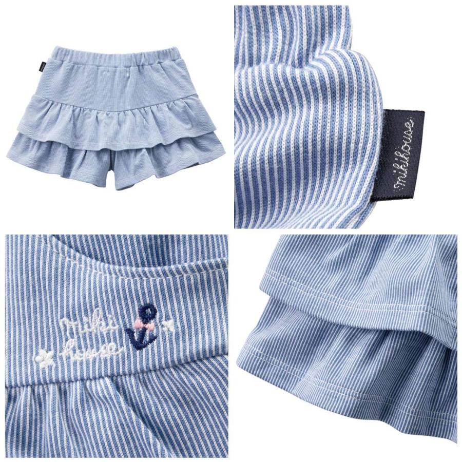 セール30%OFF！ミキハウス イカリ刺しゅう入り キュロットスカート 