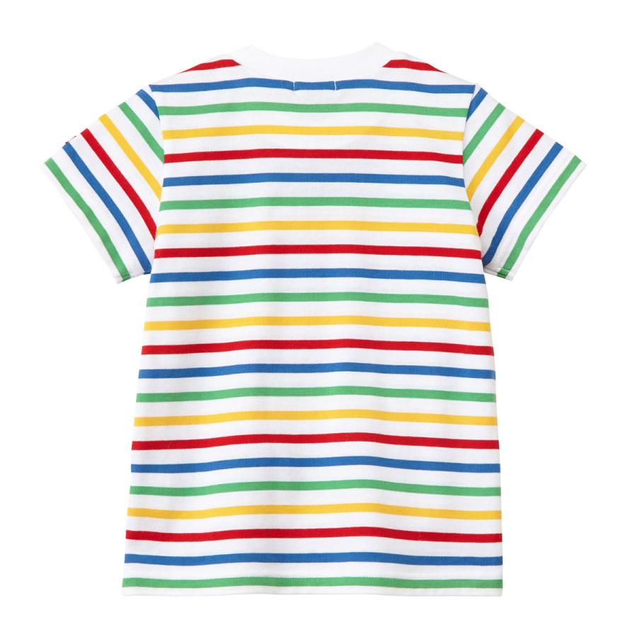 セール30%OFF！ミキハウス ボーダー 半袖Tシャツ(90cm-150cm)ミキロゴ