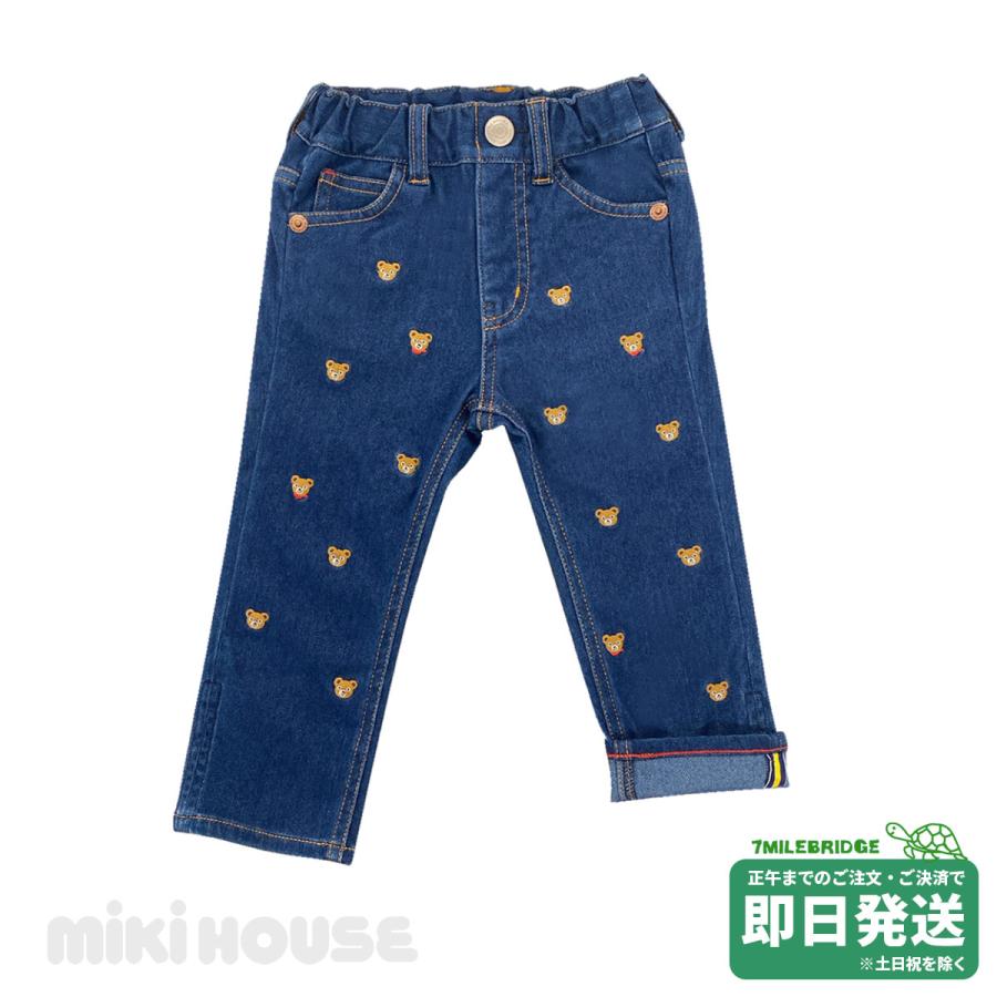セール30%OFF！ミキハウス プチプッチー ストレッチニットデニムパンツ 