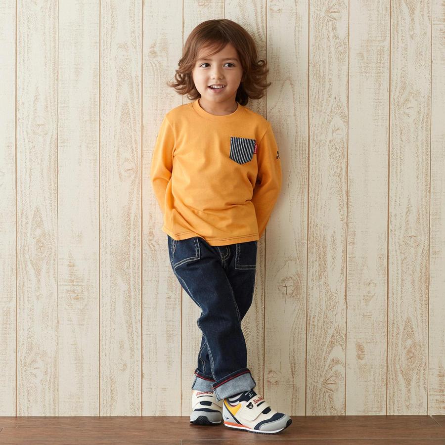 セール30%OFF！ダブルビー デニムポケット付き 長袖Tシャツ(80cm