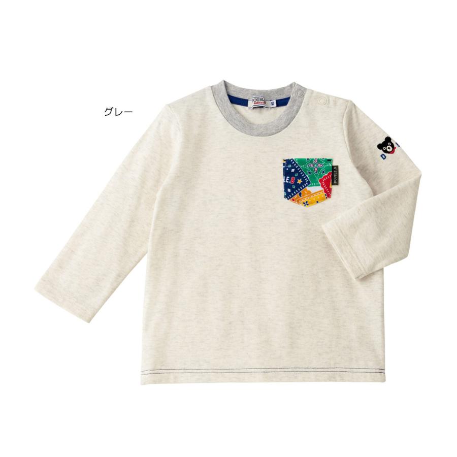 セール30%OFF！ダブルビー デニムポケット付き 長袖Tシャツ(80cm