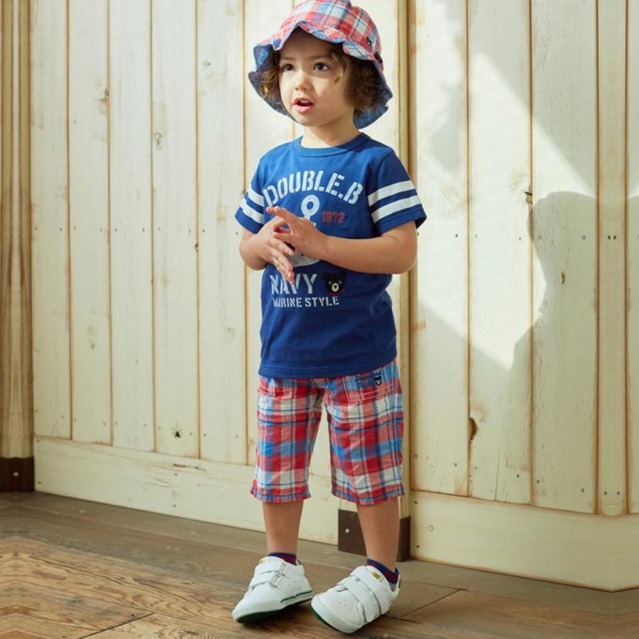 ミキハウス　男の子トップス120cm　&ハーフパンツ130cmまとめ売り セール30%OFF！ダブルビー コットンリネン 6分丈 ハーフパンツ(120cm