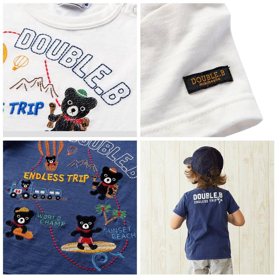新品未使用　タグ付き　ミキハウス　ダブルビー　半袖　Tシャツ　100㎝　豪華刺繍 セール30%OFF！ダブルビー 半袖Tシャツ(80cm・90cm・100cm)ミキハウス