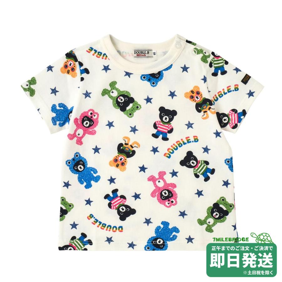 セール30%OFF！ダブルビー 着ぐるみブラックベア柄 半袖Tシャツ(80