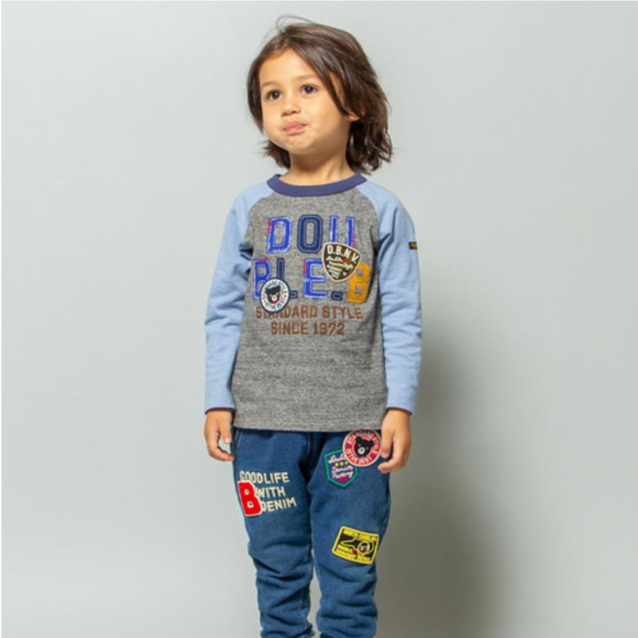 セール30%OFF！ダブルビー ワッペン×ロゴ 長袖Tシャツ(110cm-150cm