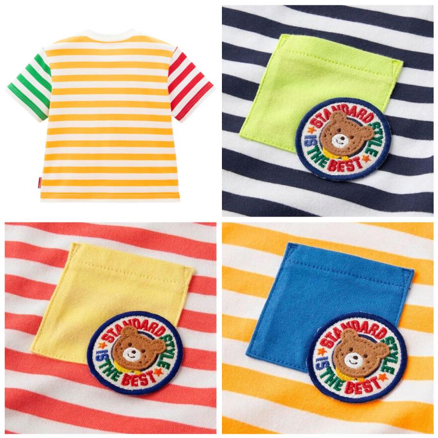 セール50%OFF！ホットビスケッツ 先染め ボーダー柄 半袖Tシャツ(80