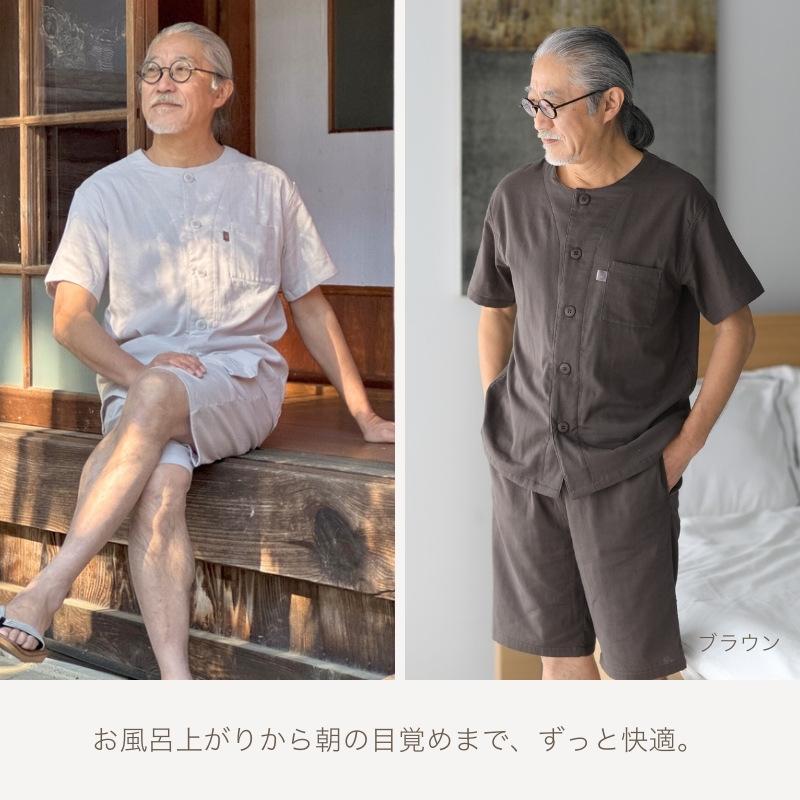パジャマ メンズ 夏 涼しい 半袖 夏用 半ズボン 疲労回復 入院 前開き ダブルガーゼ 寝巻き ルームウェア 高齢者 誕生日 プレゼント 父親 父  祖父 男性 70 80 代 : パジャマ・ルームウェア専門店 Ricohaco - 通販 - Yahoo!ショッピング [アールエフエムハイト] 5XL メンズパジャマ半袖ショーツ夏のラウンドカラーカジュアルお父さんホーム服ニット綿ポリエステル生地