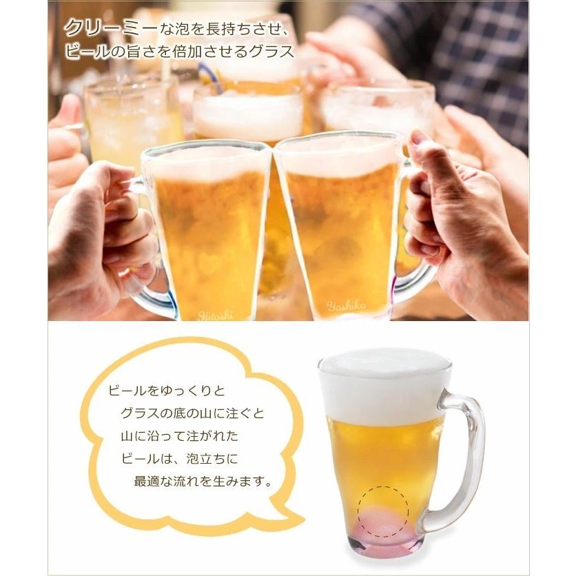 送料無料 名前入り 泡立ちビアグラスペアセット ピンク ブルー ビールグラス 名入れ 結婚記念日 名入れビールジョッキ  ペア 名入れ 父の日 プレゼント｜ricordo｜03