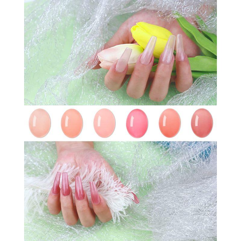 Biutee カラーネイルジェル ピンクジェル 6色 8ml 透け感あり クリアピンク系 桜色 UV/LED対応 花のようにカラージェル 夏｜ricoroco65｜02