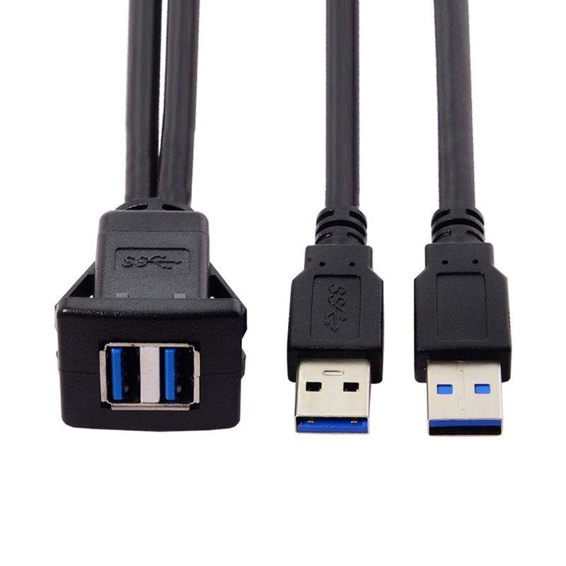 JSER 1m 防水 デュアルUSB 3.0 延長ラッチマウント 車 AUXケーブル ダッシュボードパネル用｜ricoroco65｜08