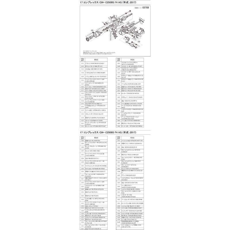 純正パーツ 17 コンプレックスCI4+ C2500S F4 HG スプール組 パートNo 13CF5｜ricoroco65｜05