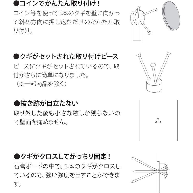 福井金属工芸 JフックW(ダブル) 2個入 安全耐荷重11kg 賃貸 抜き跡目立たない 石膏ボード・木壁対応 絵画 壁掛け展示 4293｜ricoroco65｜02