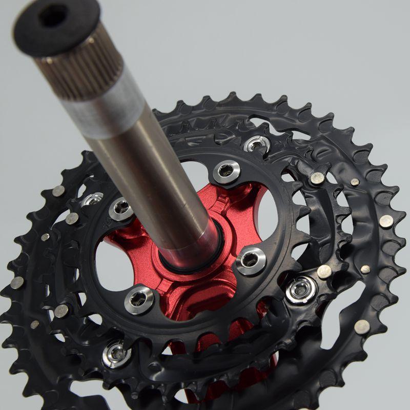 MTB用 クランクセット 一体型中空 24-32-42T 30速 チェーンホイール