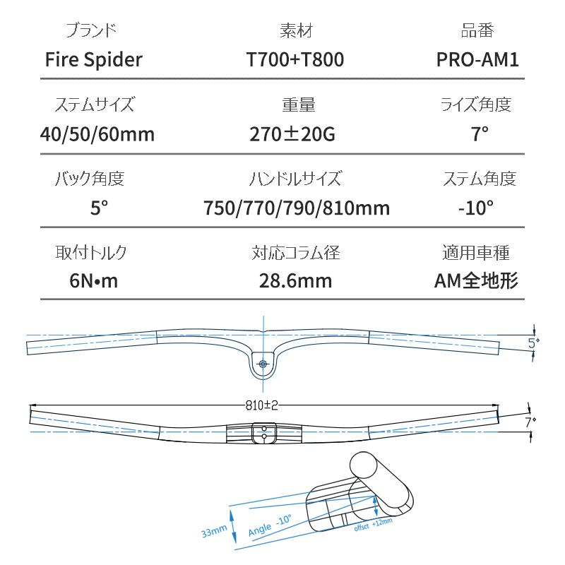 FIRE SPIDER ステム一体型 カーボンハンドル ストレートバー オール