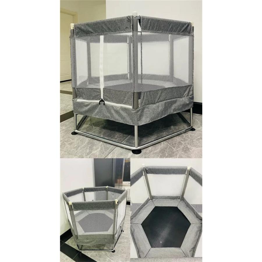 トランポリン 六角形 安全 ジャンピングベッド 鉄棒 ブランコ 吊り輪