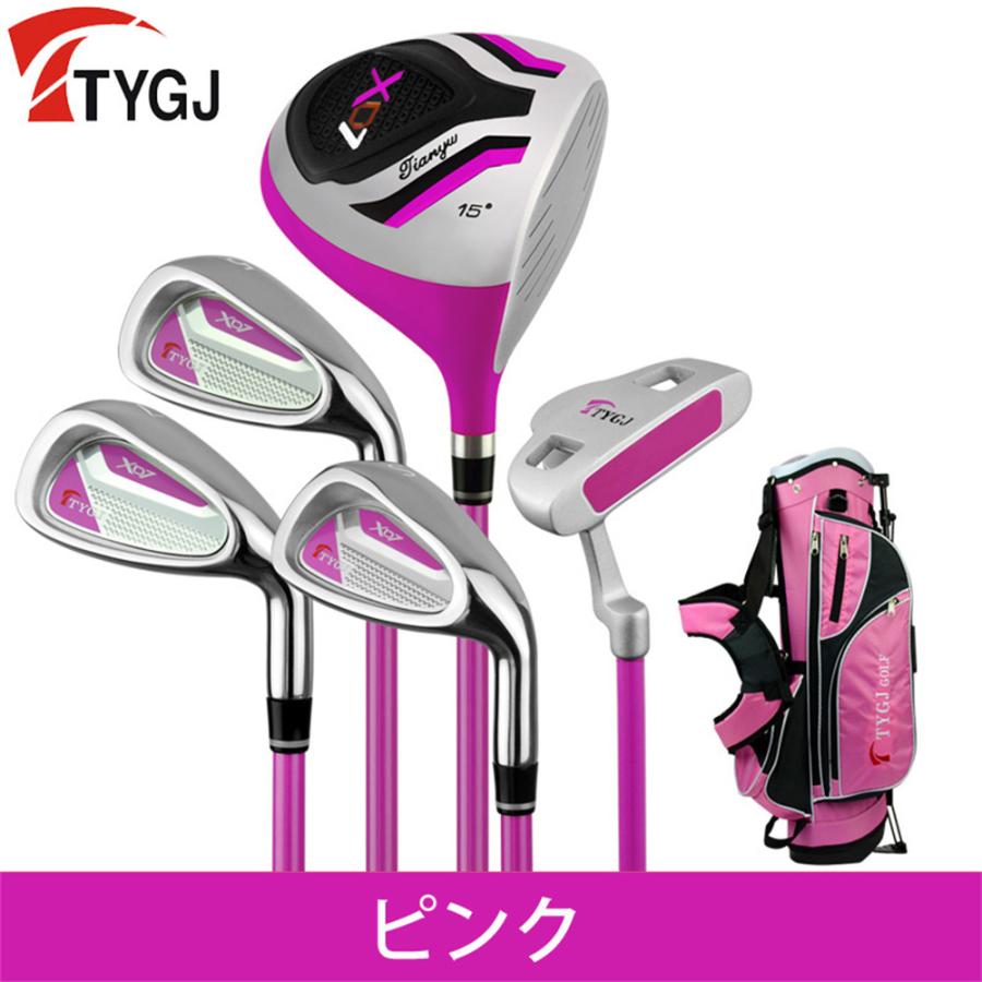 TTYGJゴルフ クラブセット 5本 スタンド式バッグ付き ジュニアゴルフ
