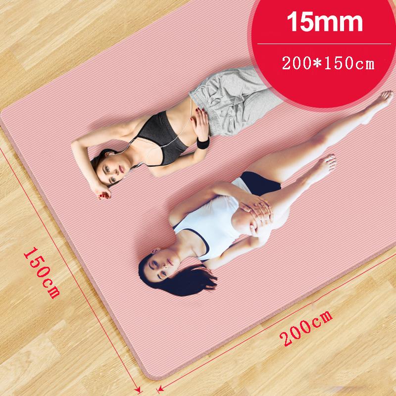 エクササイズマット ヨガマット 200*150cm 厚さ15mm ピラティス 体操