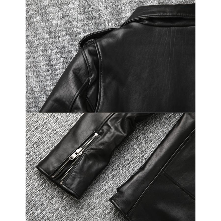 ラム革 革ジャン メンズ カウ レザージャケット 本革ジャケット