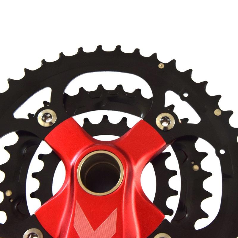 クランクセット MTB用 一体型中空 22-32-44T 27速 BCD104mm チェーン
