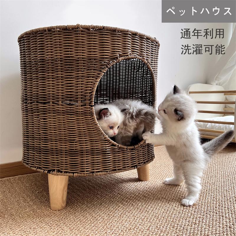 猫ペットベッド 丸ベンチ猫ハウス 通気性 通年利用 ねこ キャット