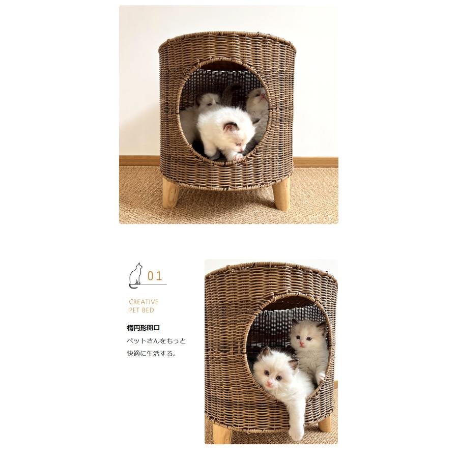 ㉗ ★キャットハウス★ベッド★テラス★ハンドメイド★猫★猫小屋 猫ペットベッド 丸ベンチ猫ハウス 通気性 通年利用 ねこ キャット
