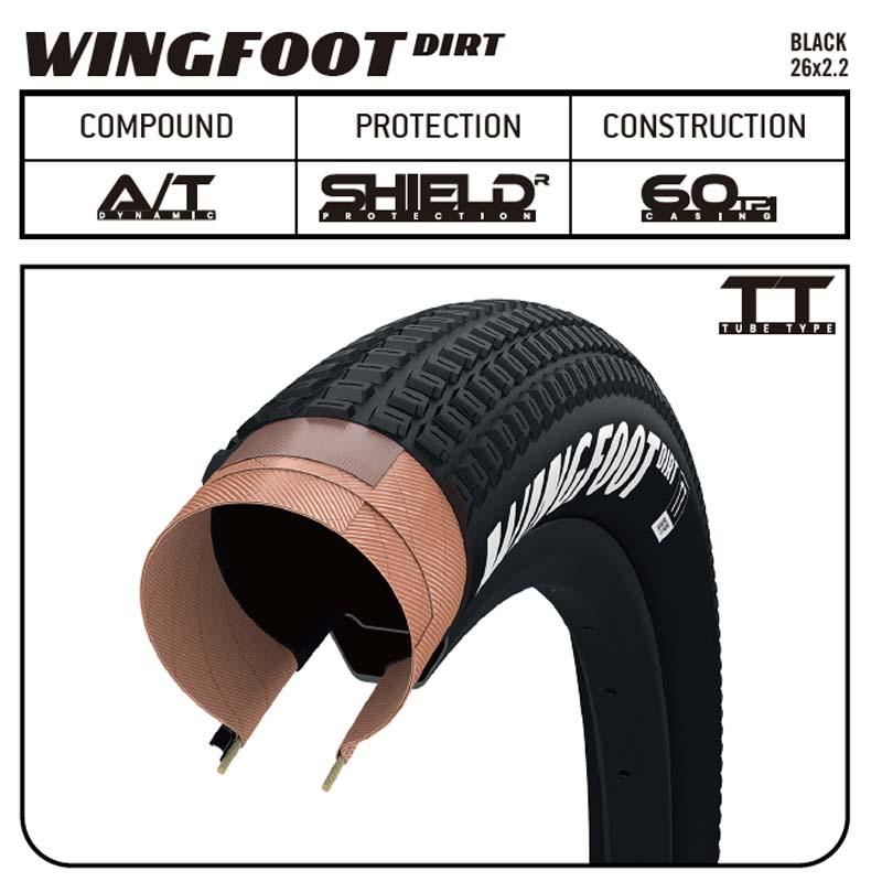 Wingfoot Dirt（ウィングフットダート） Tube Type 26x.2.2 / ブラック｜rideoasis｜02