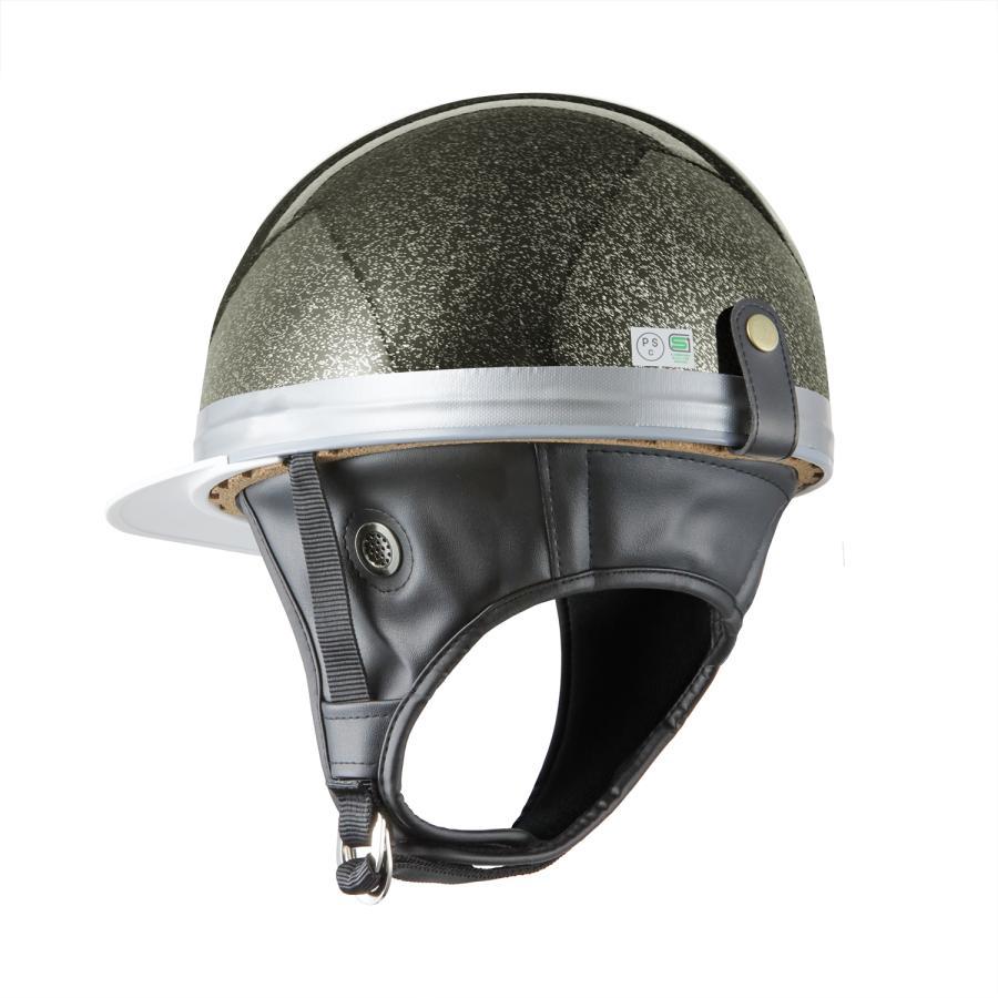 ヘルメット コルク半キャップ ブラックラメ KC-029L 新品 白ツバ SG