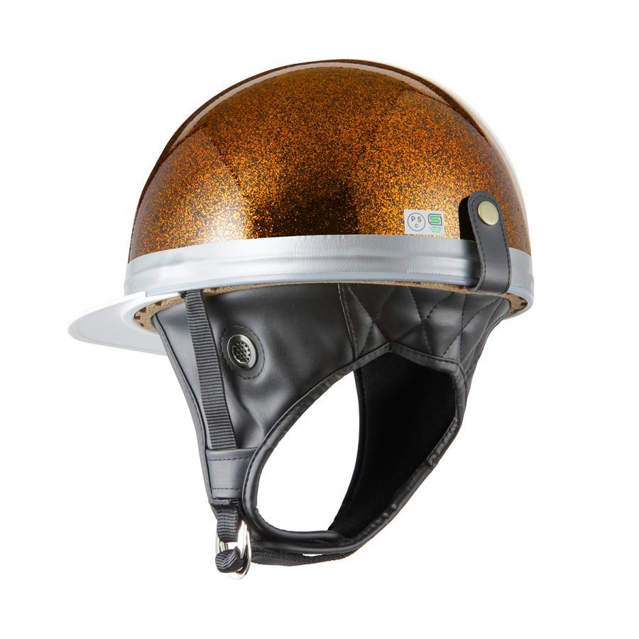 ヘルメット コルク半キャップ 三つボタン ゴールドラメ KC-029LB 新品