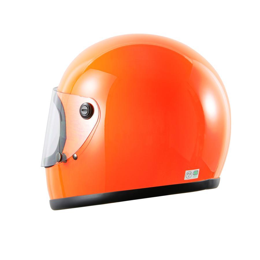 ヘルメット フルフェイス オレンジ ビンテージ レトロ 族ヘル 新品 SG