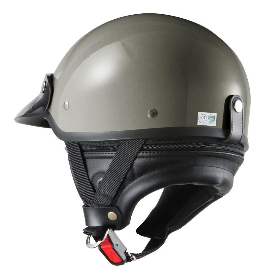 バイクヘルメット グレー 灰色 ポリスヘルメット ハーフヘルメット 半