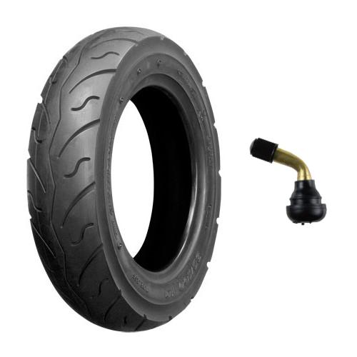 未使用品 新品 NBS タイヤ 90/100-10 4PR T/L ジャイロX フロント エアバルブ 曲