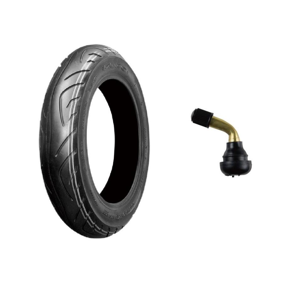 新品 DURO スクーター タイヤ 110/90-13 56P DM1060 T/L エアバルブ 曲 
