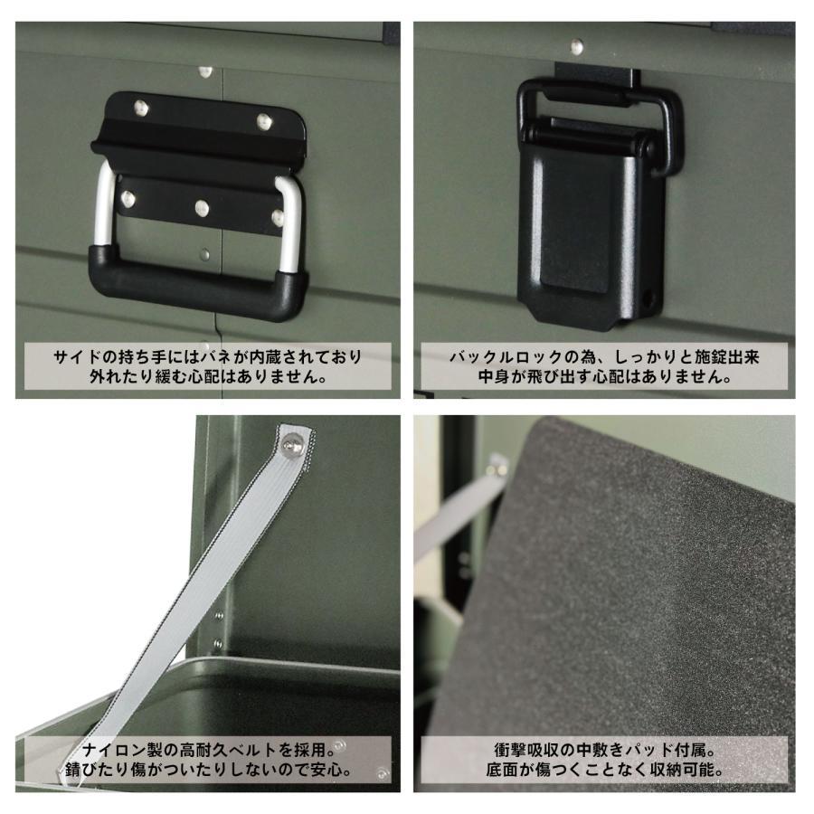 アルミコンテナ 44L 5kg オリーブ 緑 グリーン コンテナボックス アルミニウム合金 収納 キャンプ アウトドアの画像