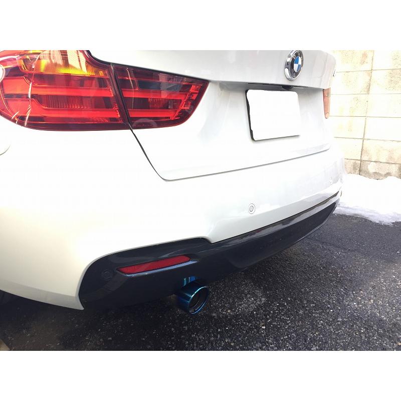 BMWマフラーカッター BMW 3シリーズ F30/F31/F34 マフラーカッター 90mm ブルー 耐熱