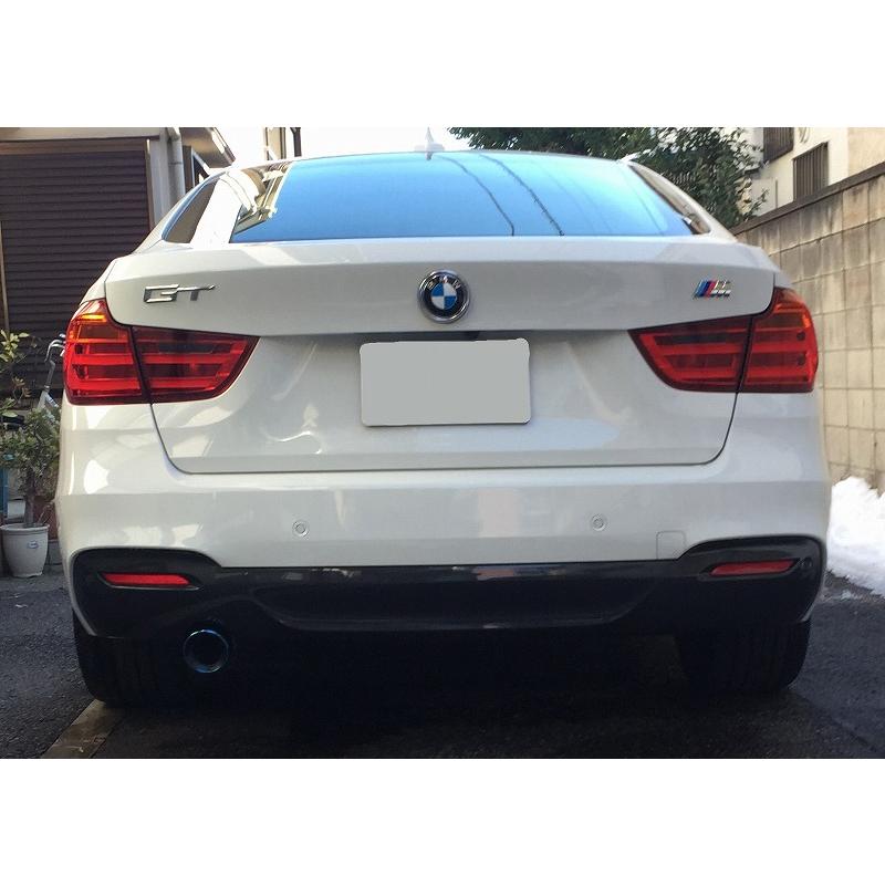 BMWマフラーカッター BMW 3シリーズ F30/F31/F34 マフラーカッター 90mm ブルー 耐熱