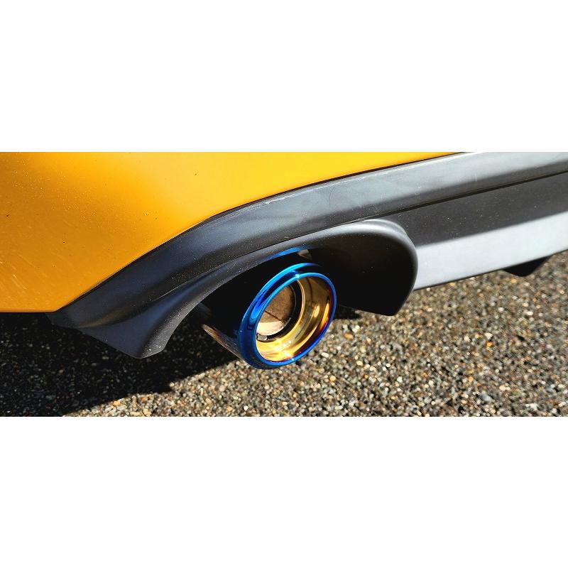 コペン テーパー マフラーカッター 100mm ブルー 焼色 2本