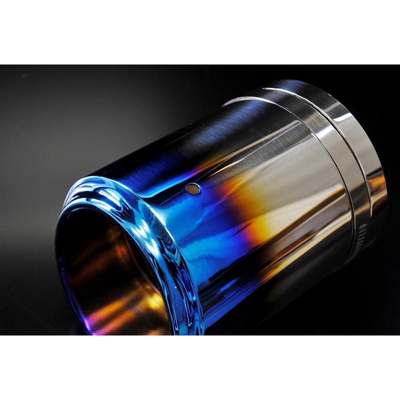 コペン テーパー マフラーカッター 100mm ブルー 焼色 2本