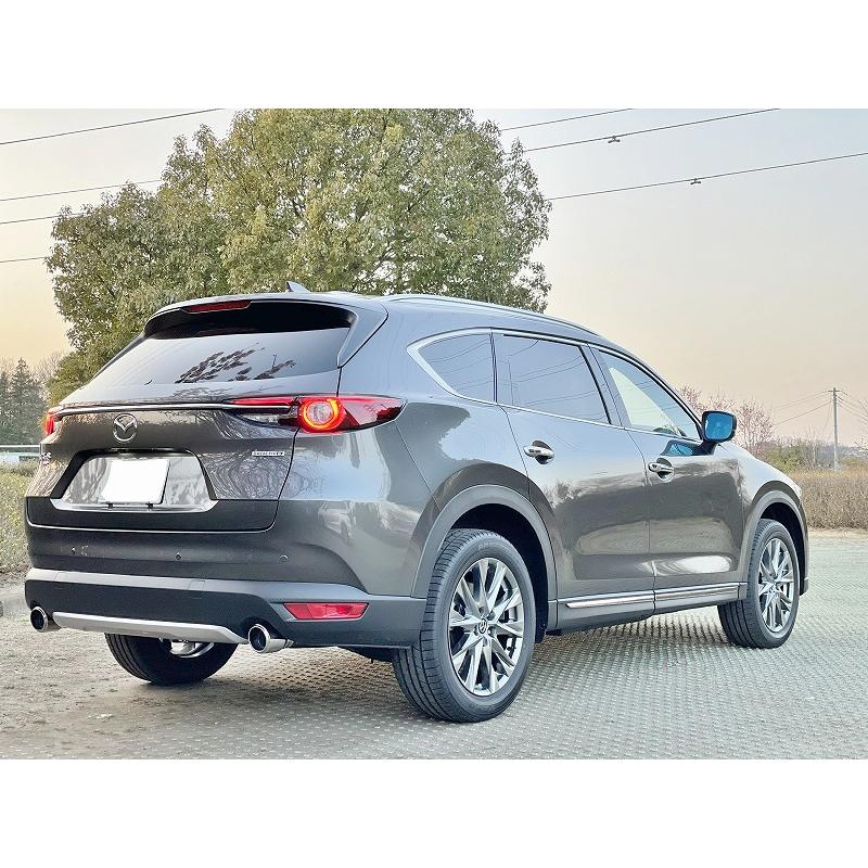 CX-8 KG テーパー マフラーカッター 100mm シルバー 耐熱ブラック塗装