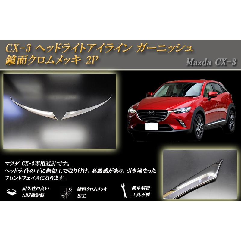 cx3用、アイライン、フロントグリルガーニッシュ、アイラインガーニッシュ ケースペック マツダ CX-3 アイラインガーニッシュ 未塗装 シルク