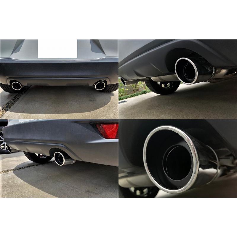 CX-3 マフラーカッター 90mm シルバー 耐熱ブラック塗装 2本 鏡面 高