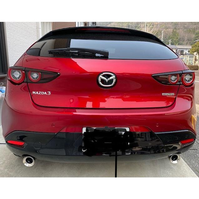 MAZDA3 BP マフラーカッター ドーム 90mm シルバー 2本 ファストバック 